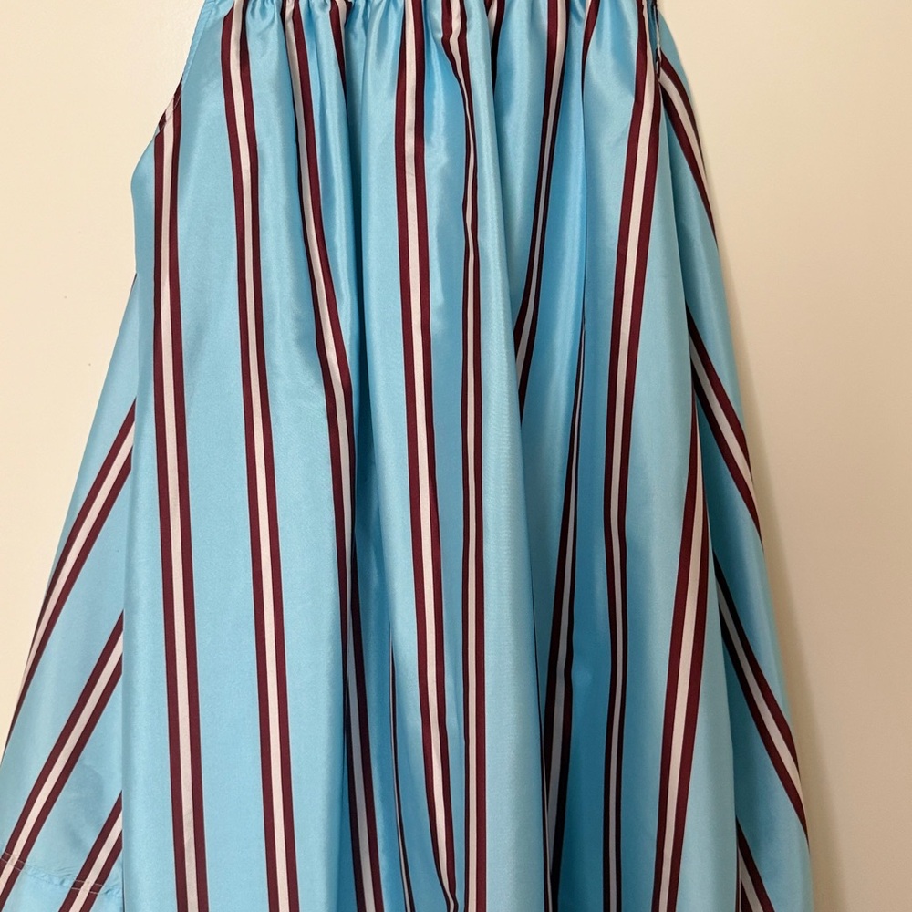 Anthropologie Blue and Burgundy Striped Shirtdress - Picture 3 of 5